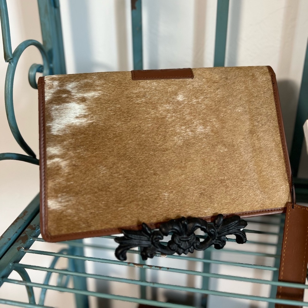 NWT Western Cowhide Leather Jewelry Travel Organizer Case Boho - Picture 8 of 8